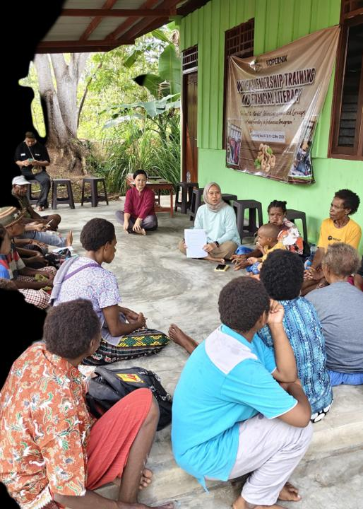 Mohamed Salia and community leaders in Sierra Leone